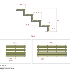 Sale Plus 4 TRIN TERRASSETRAPPE 1800 X 710 MM