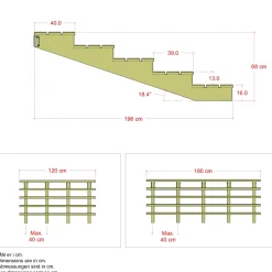 Best Plus 5 TRIN TERRASSETRAPPE 1800 X 680 MM