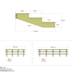 Outlet Plus 3 TRIN TERRASSETRAPPE 1800 X 420 MM
