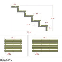 Outlet Plus 5 TRIN TERRASSETRAPPE 1800 X 880 MM