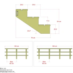 Sale Plus 3 TRIN TERRASSETRAPPE 1800 X 540 MM