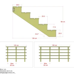 Online Plus 5 TRIN TERRASSETRAPPE 1200 X 880 MM