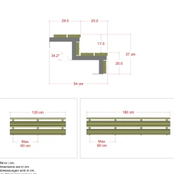 Plus 2 TRIN TERRASSETRAPPE 1200 X 370 MM