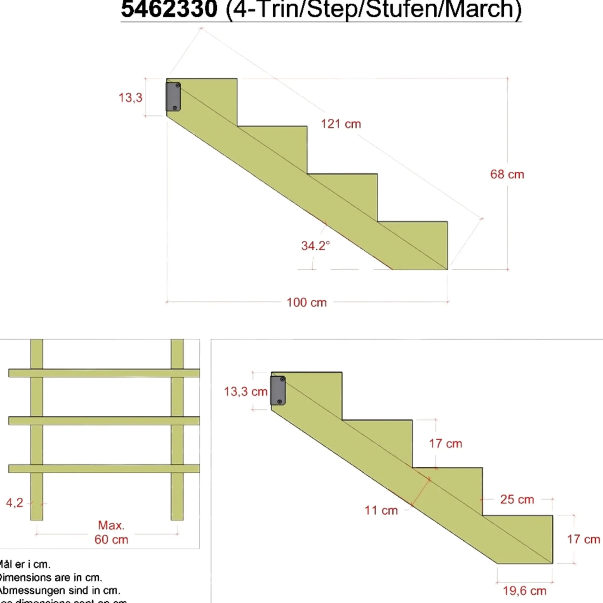 Online Plus 4 TRIN TRAPPEVANGE 42 X 680 MM