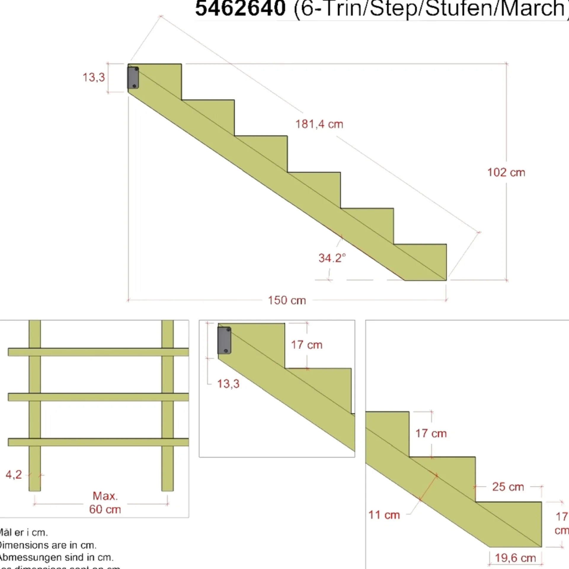 Hot Plus 6 TRIN TRAPPEVANGE 42 X 1020 MM