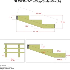 Clearance Plus 3 TRIN TRAPPEVANGE 42 X 390 MM