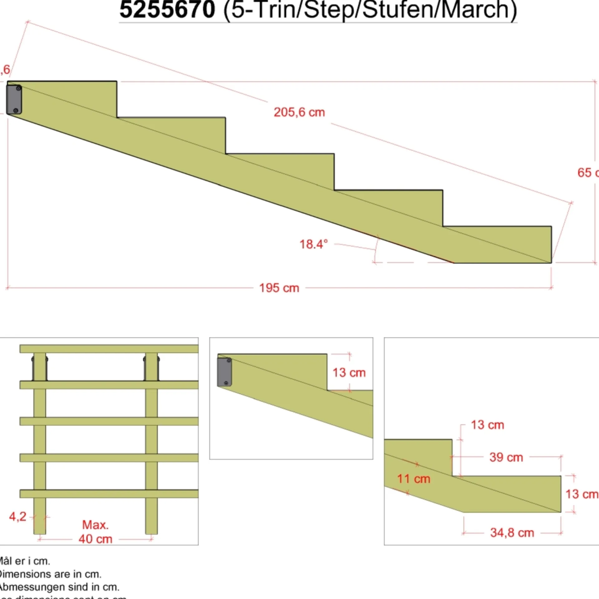 New Plus 5 TRIN TRAPPEVANGE 42 X 650 MM