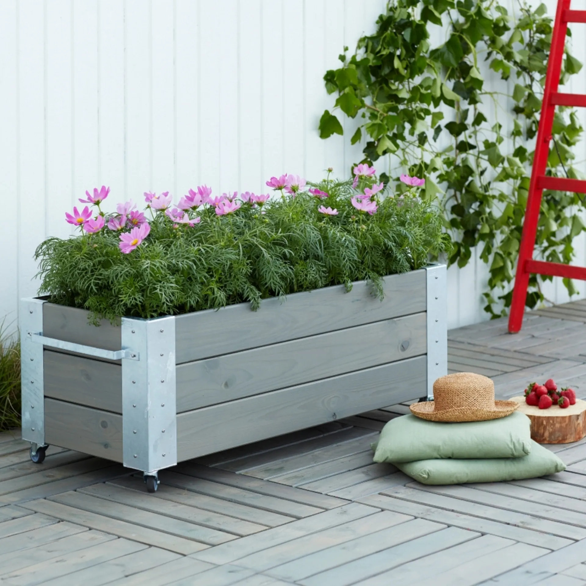 Hot Plus CUBIC BLOMSTERKASSE GRÅBRUN 45 X 50 X 120 CM