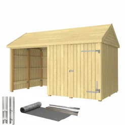 Outlet Plus INKL. TAGPAP/ALULISTER/H-STOLPEFØDDER HAVEHUS 10 M²