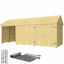 Online Plus INKL. TAGPAP/ALULISTER/H-STOLPEFØDDER HAVEHUS 14,5 M2