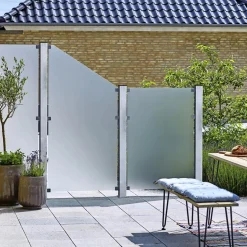 Best Plus SKRÅELEMENT GLASHEGN HÆRDET FROSTED 90 X 180 X 90 X 0.60 CM