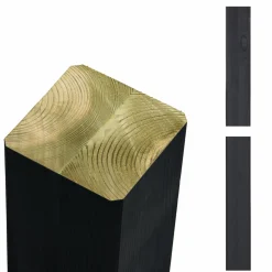 Clearance Plus STOLPE TRYKIMPRÆGNERET NTR KL. A OG GRUNDMALET SORT 9 X 9 X 98 CM