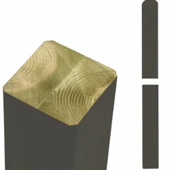 Outlet Plus STOLPE TRYKIMPRÆGNERET NTR KL. A OG GRUNDMALET UMBRAGRÅ 9 X 9 X 98 CM