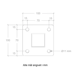 Clearance Plus STOLPE VARMGALVANISERET OG PULVERLAKERET SORT 4.50 X 4.50 X 103.30 CM