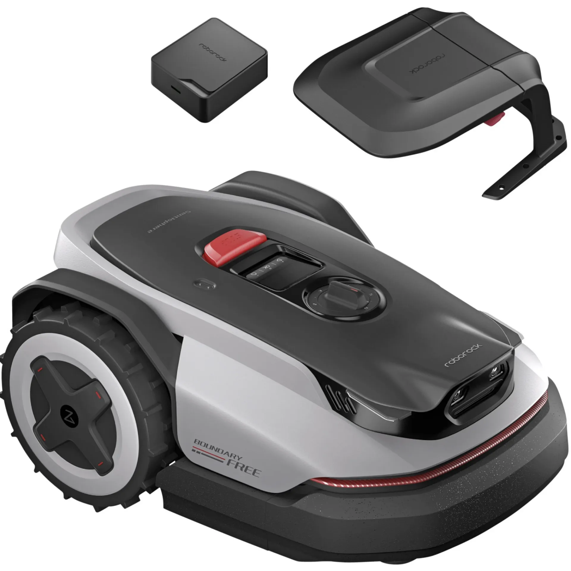 Online Roborock ROCKNEO Q110 ROBOTPLÆNEKLIPPER INKL. GARAGE OG 4G MODUL 1000 M2