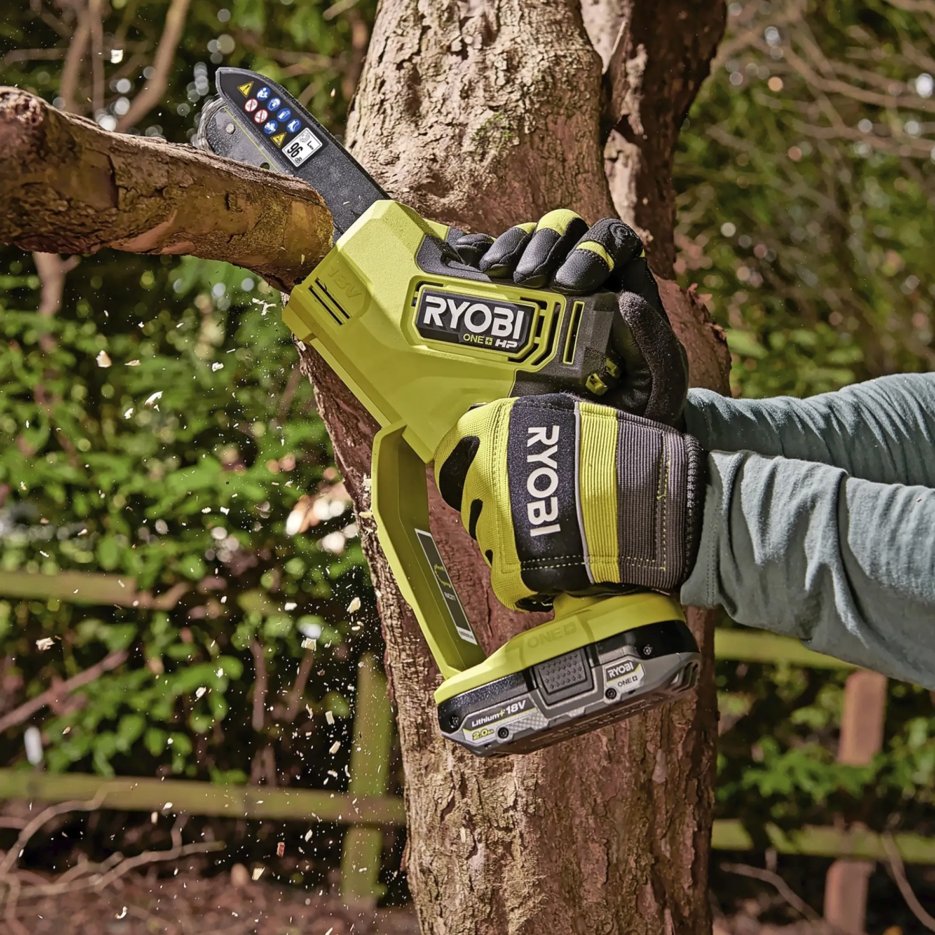 Outlet Ryobi GRENSAV AKKU 15 CM UDEN BATTERI OG LADER