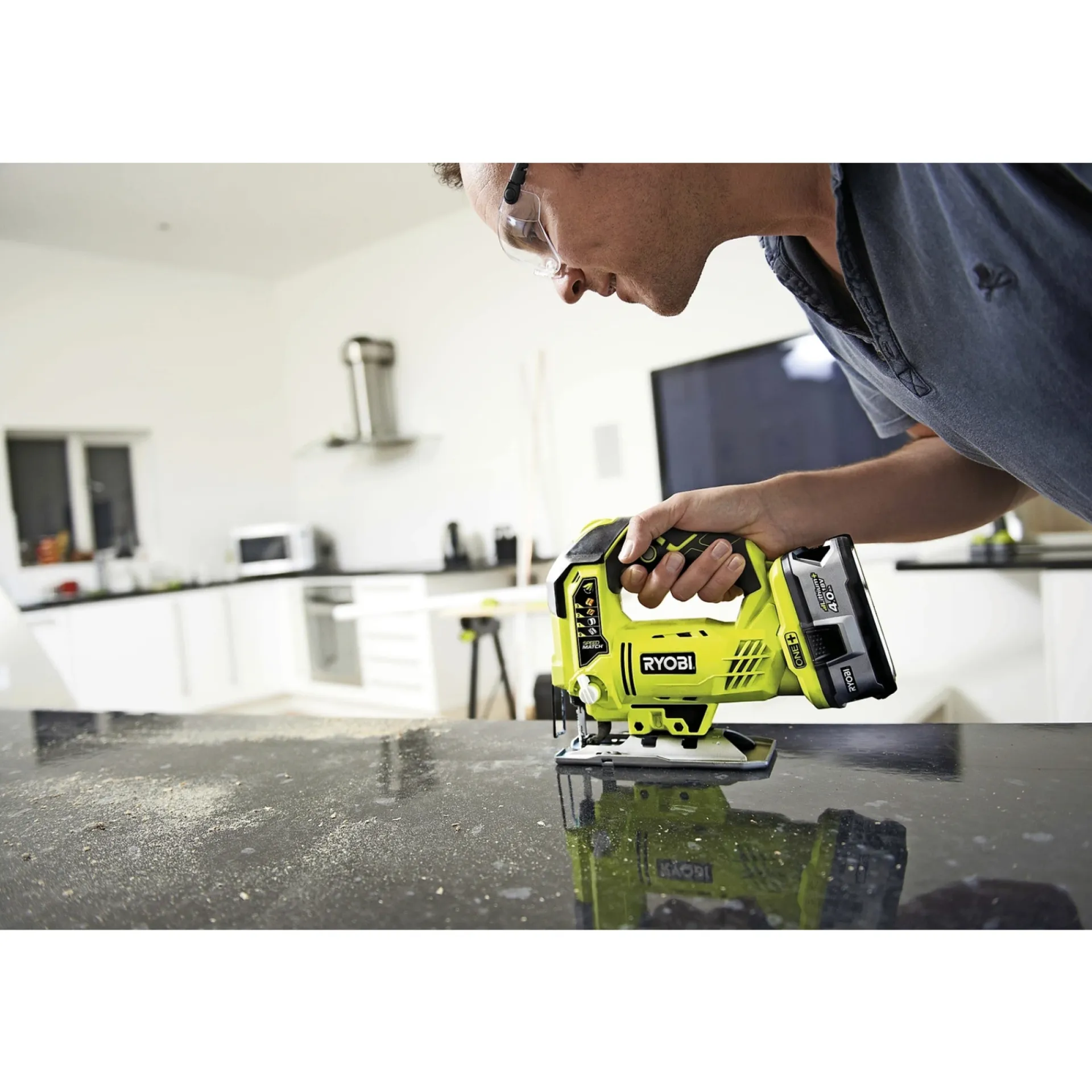 Online Ryobi ONE+ R18JS-0 STIKSAV AKKU 18V UDEN BATTERI OG LADER
