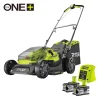 Online Ryobi PLÆNEKLIPPER AKKU 18V MED BATTERI OG LADER