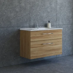 Outlet Scanbad DELTA KARAT BADMØBEL VARM EG 2 SKUFFER 101 CM