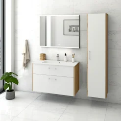 Online Scanbad DELTA PANORAMA SPEJL M/ LYS MED LYSSTYRING 80 X 80 CM SPEJLGLAS