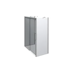 New Scanbad DELUXE SKYDEDØR KROM/KLAR 160 X 200 X 80 CM