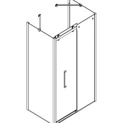 New Scanbad DELUXE SKYDEDØR KROM/KLAR 160 X 200 X 80 CM