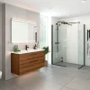 Best Scanbad FLEXI D101-01, SORT PROFIL, 1 STK. FAST BRUSEVÆG KLAR GLAS 99 CM