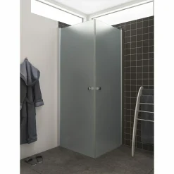 Outlet Scanbad FLEXI MAT ALU PROFIL, 1 STK. BRUSEDØR 69 CM FROSTET GLAS