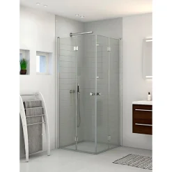 Hot Scanbad FLEXI MAT ALU PROFIL, 1 STK. FOLDEDØR KLAR GLAS 89 CM