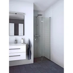 Sale Scanbad FLEXI MAT ALU PROFIL, 1 STK. FOLDEDØR KLAR GLAS 69 CM