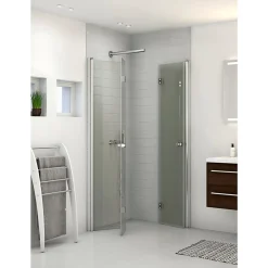 Hot Scanbad FLEXI MAT ALU PROFIL, 1 STK. FOLDEDØR KLAR GLAS 79 CM