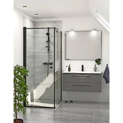 Clearance Scanbad FLEXI SORT PROFIL, 1 STK. BRUSEDØR KLAR GLAS 79 CM