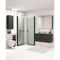 Clearance Scanbad FLEXI SORT PROFIL, 1 STK. BRUSEDØR 74 CM KLART GLAS