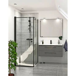 Clearance Scanbad FLEXI SORT PROFIL, 1 STK. BRUSEDØR KLAR GLAS 89 CM