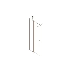 Outlet Scanbad MATCH BRUSEDØR KLAR GLAS 98 CM