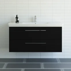 Hot Scanbad MULTO LOTTO XL BADMØBEL SORT MED METALSKUFFER 125 CM
