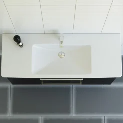 Hot Scanbad MULTO LOTTO XL BADMØBEL SORT MED METALSKUFFER 125 CM