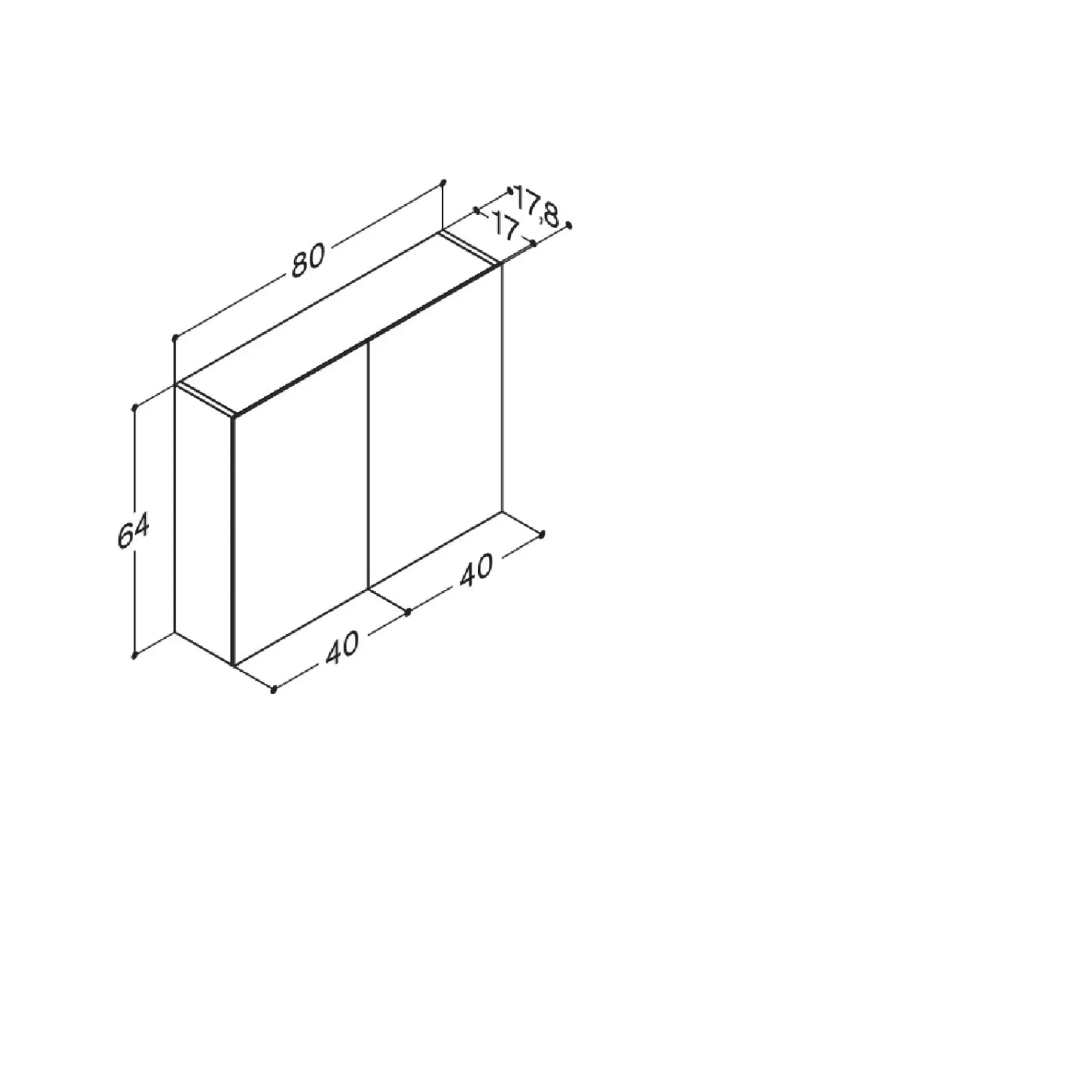 Outlet Scanbad MULTO SPEJLSKAB UDEN LAMPER HVID 80 X 64 CM