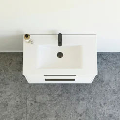 Online Scanbad NOW GLAT BADMØBEL HVID MAT 2 SKUFFER 81 CM