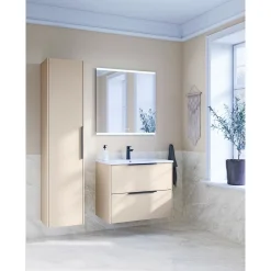 Outlet Scanbad NOW STRIBET BADMØBEL MAT SAND 2 SKUFFER 81 CM