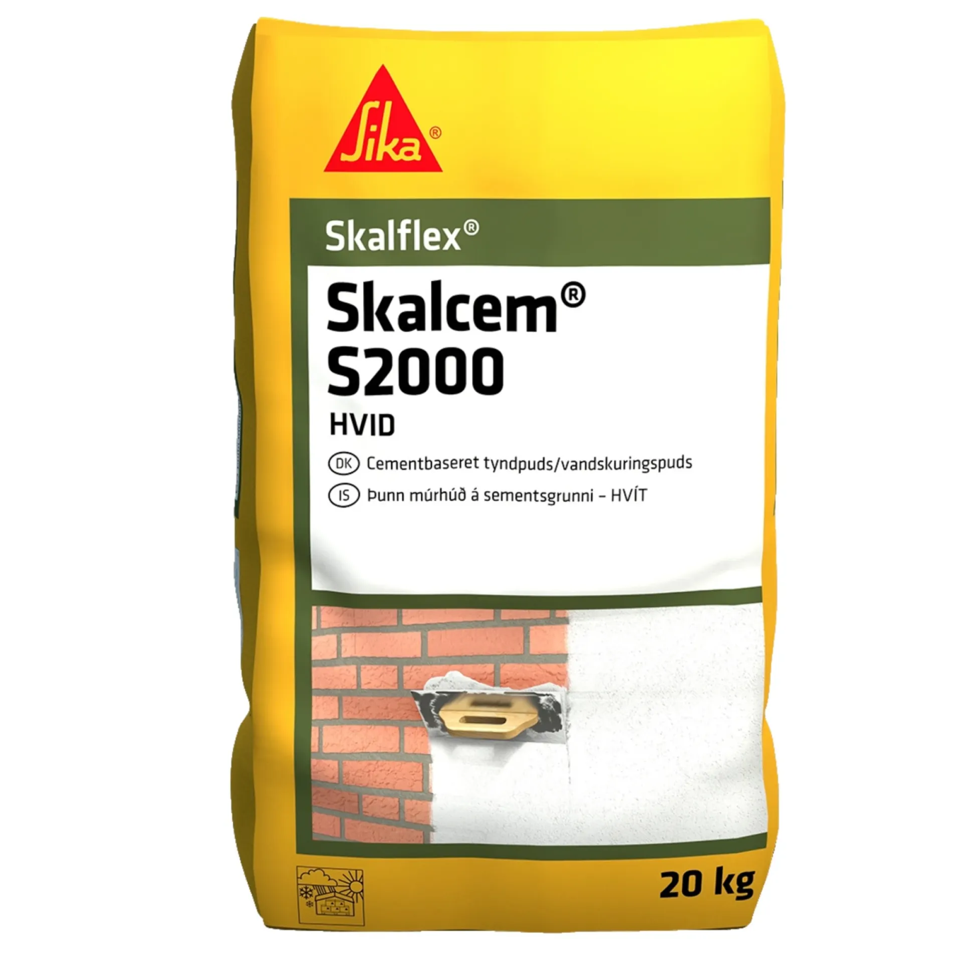 Best SIKA Skalflex SKALFLEX SKALCEM S2000 VANDSKURINGSMØRTEL HVID 20 KG
