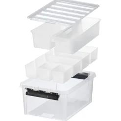 Sale SmartStore CLASSIC OPBEVARINGSKASSE M LÅG + INDSATS TRANSPARENT 14 L