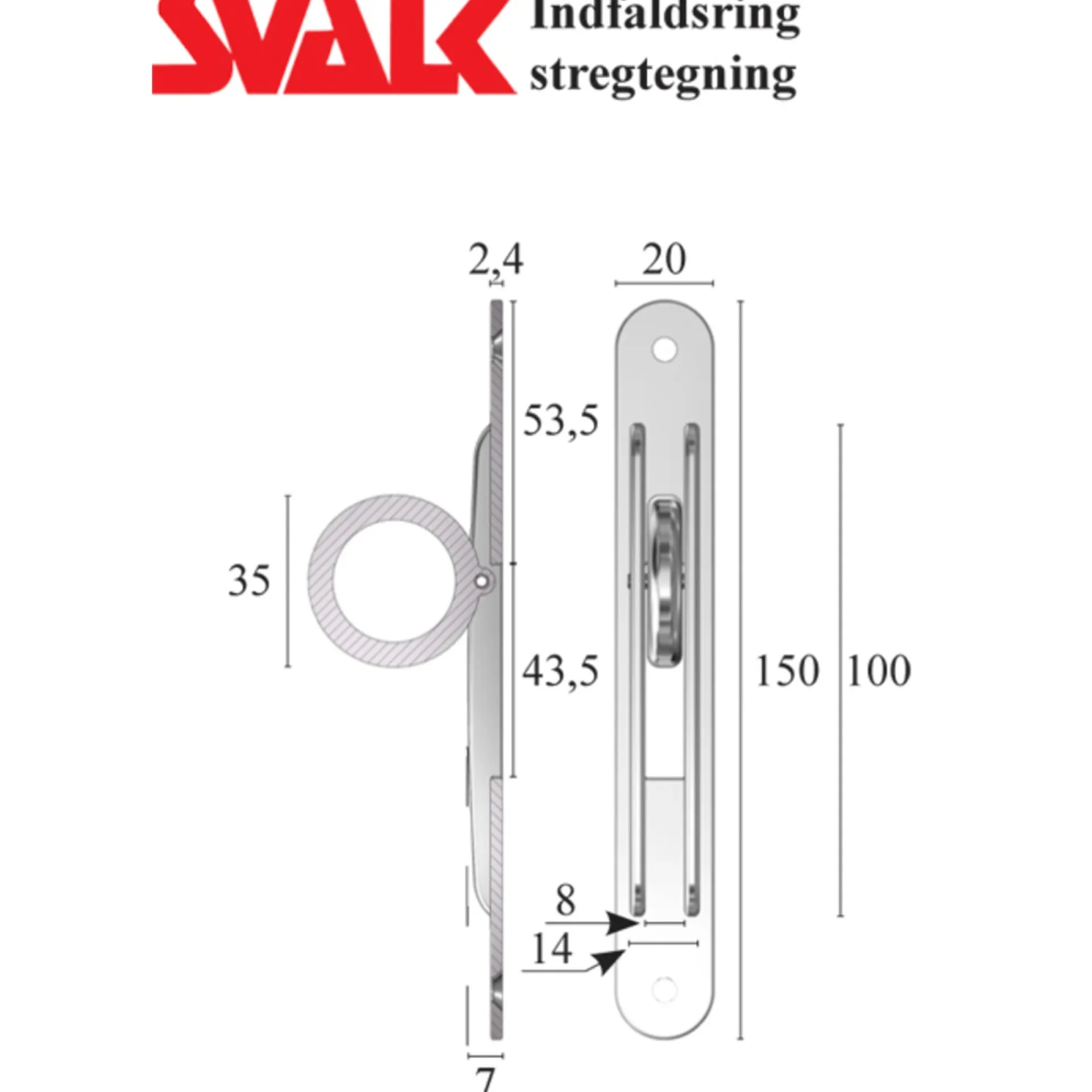Hot Svalk INDFALDSRING 150 MM, BREDDE: 20 MM RUSTFRIT STÅL