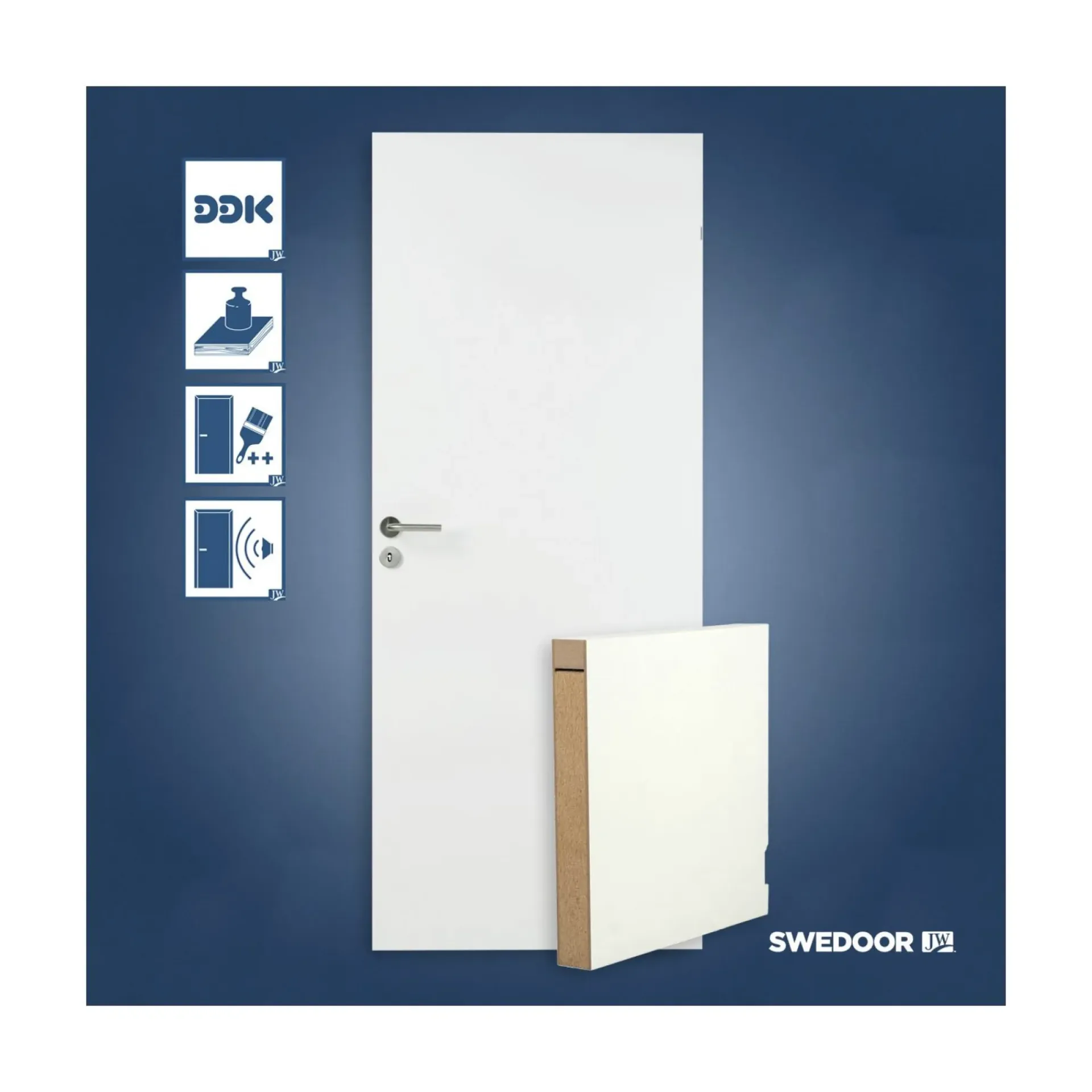 Discount Swedoor ADVANCE-LINE STABLE GLAT MASSIV DØR HVID 9X21