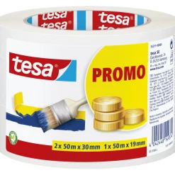 New Tesa BASIC 3-PAK AFDÆKNINGSTAPE 2 X 30 MM OG 1 X 19 MM HVID