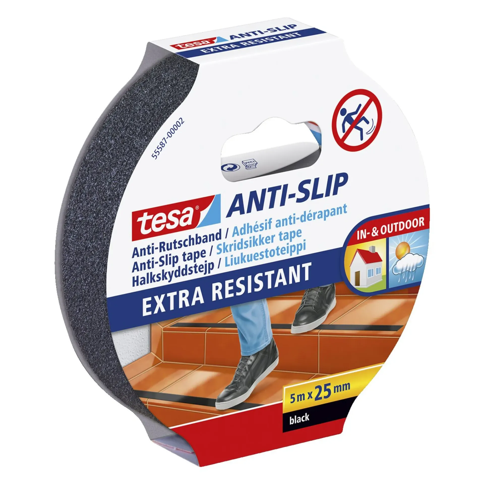 Best Tesa SKRIDSIKKER TAPE 5 M X 25 MM SORT