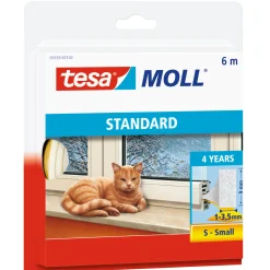 New Tesa MOLL I-PROFIL TÆTNINGSLISTE 6 M X 9 MM X 4 MM HVID