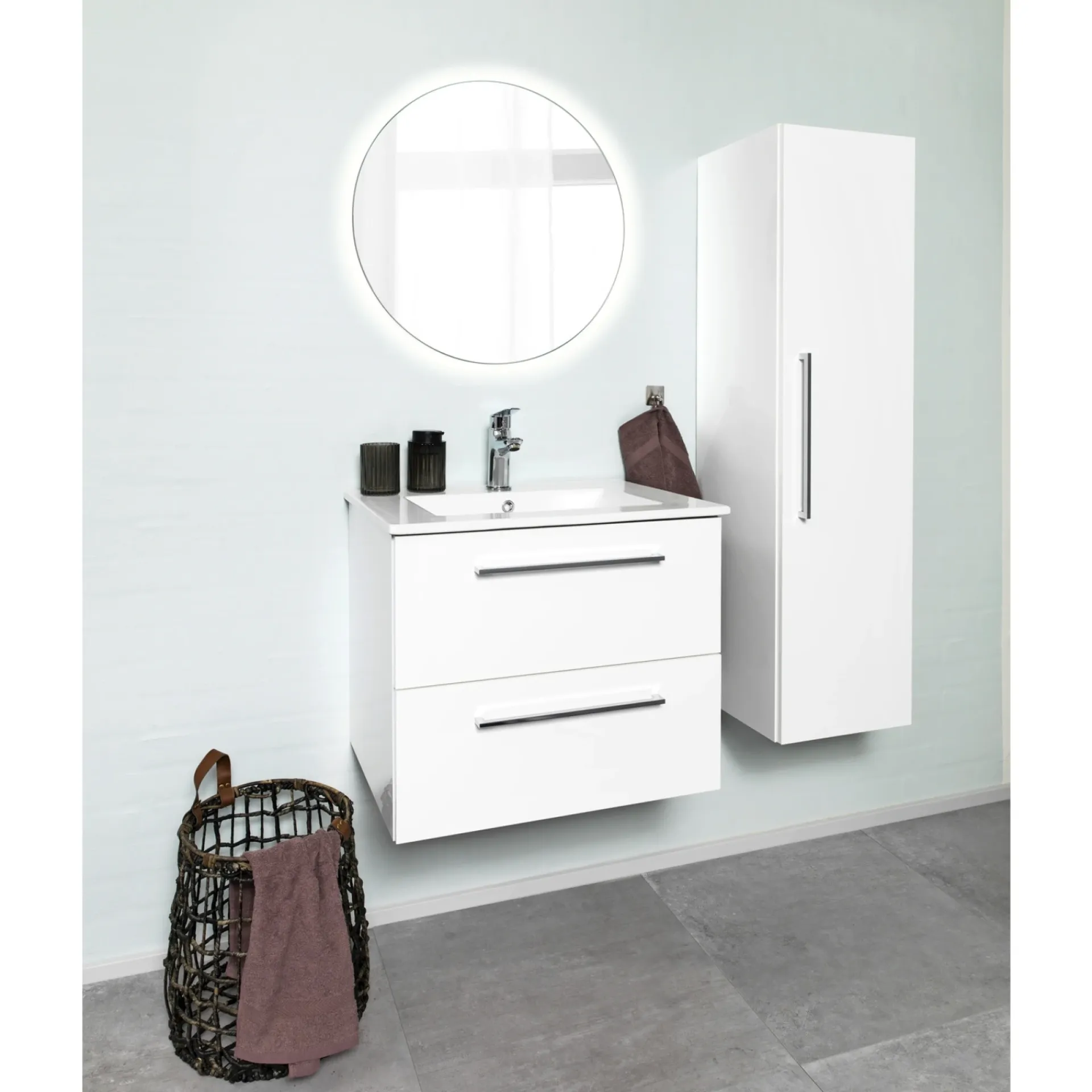 Outlet VASSO BADMØBEL HVID MAT 2 SKUFFER 60 CM
