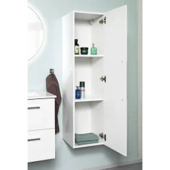 Outlet VASSO HØJSKAB HVID MAT EN ENKELT LÅGE MED 2 HYLDER I SPONPLADER OG MDF 32,5 CM