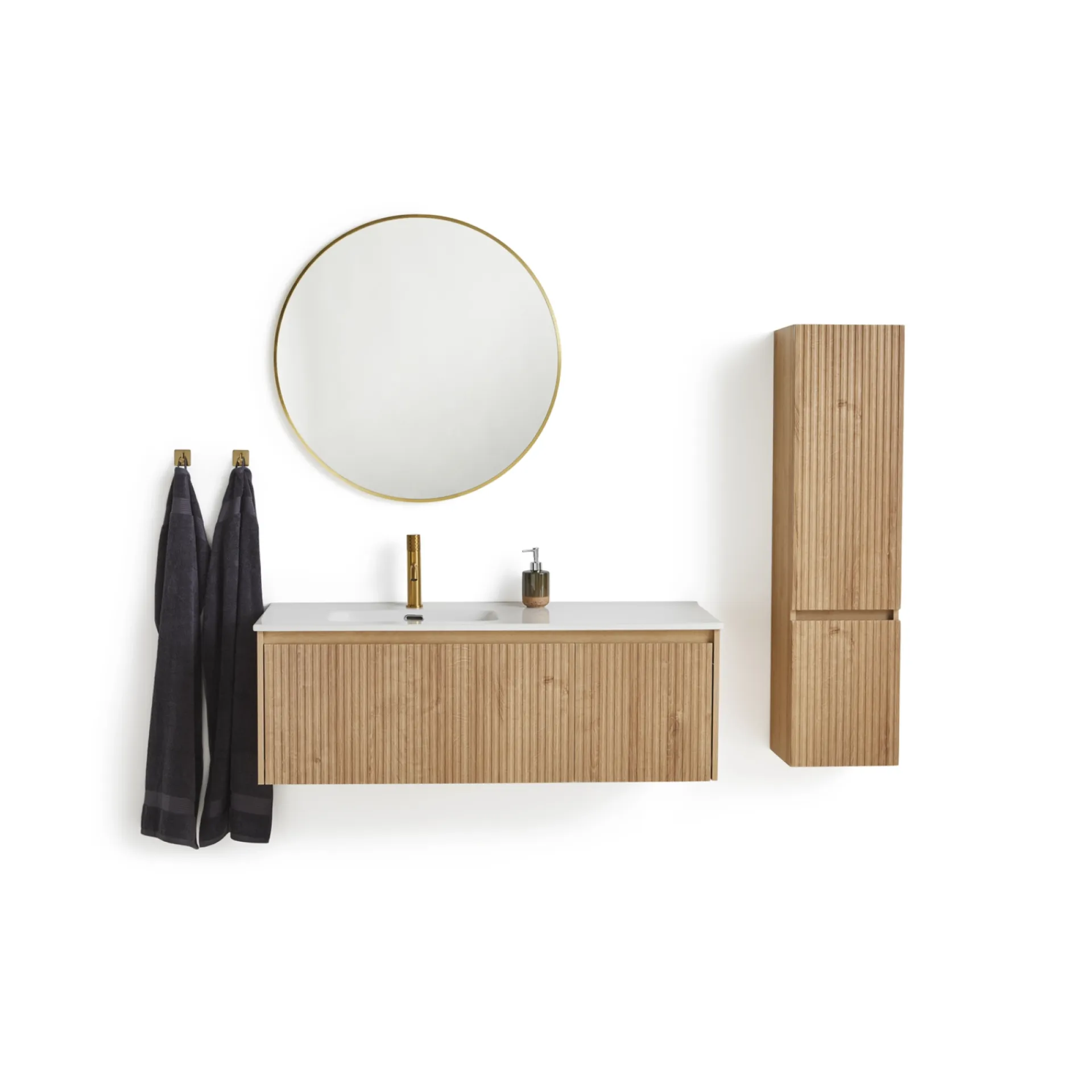 Outlet VASSO ROMA SOFTCLOSE BADMØBEL VARM EG 2 SKUFFER 120 CM